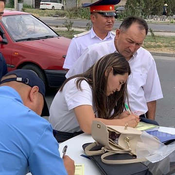 In Bishkek, trucks were checked for air pollution levels