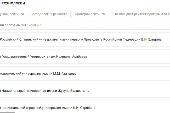 КРСУ - лидер образовательных программ по итогам рейтинга EdNet 2025