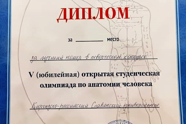 Команда КРСУ стала лучшей в творческом конкурсе на олимпиаде по анатомии человека, прошедшей в Санкт-Петербурге