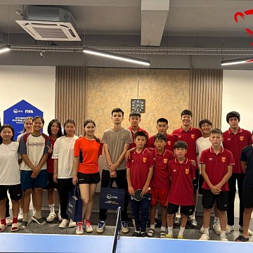 KRSU students held a master class on table tennis for students of the National Football Academy of the Kyrgyz Republic