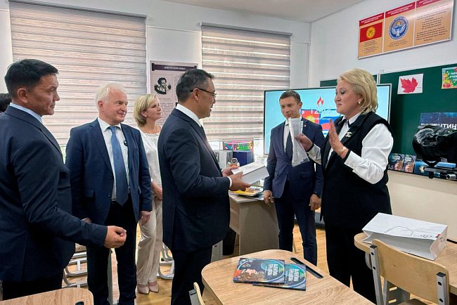 A renovated boarding school named after Valentina Tereshkova and a Russian language classroom were opened in Osh