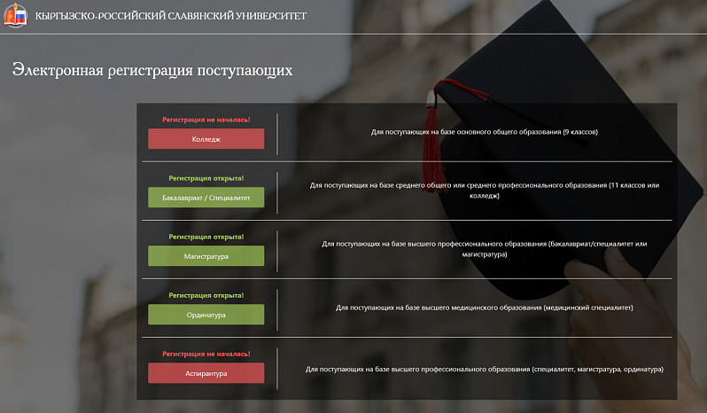 Attention to applicants entering the budget of the Russian Federation