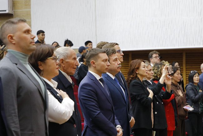 A solemn ceremony of canceling postage stamps dedicated to Kyrgyzstani Heroes of the Soviet Union took place at KRSU