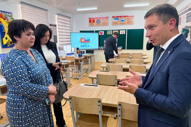 A renovated boarding school named after Valentina Tereshkova and a Russian language classroom were opened in Osh