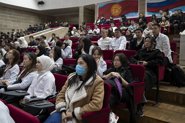 Russian professor Alexey Kuznetsov conducts lectures and seminars for students and residents of KRSU