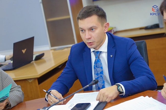A regular working meeting was held at KRSU under the leadership of acting rector Sergei Volkov