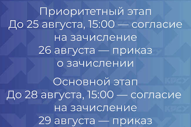 В КРСУ стартует дополнительный прием на бюджетные места Российской Федерации