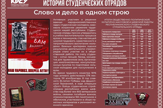 Historical and documentary exhibition "History of student teams"