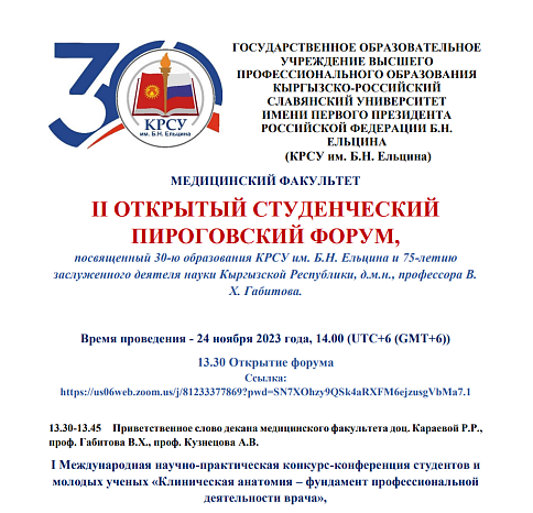  I Международная научно-практическая конкурс-конференция студентов и молодых ученых «Клиническая анатомия – фундамент профессиональной деятельности врача». 